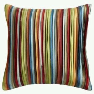 2 Pier 1 Imports Multicolored Stripe Decorative Throw Accent Pillows